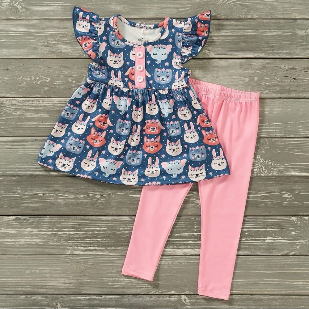 Animal Floral Leggings Set(3T)